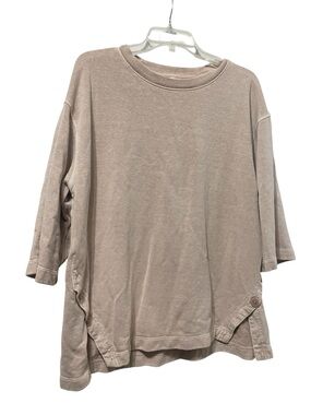 Poetry Hemp Cotton Sweatshirt Top pullover loungewear neutral woman’s  size 12